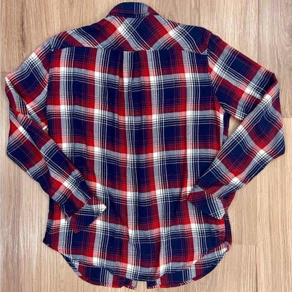 Rails Plaid Lennox Button Up Shirt Top M Navy Red - Picture 8 of 9